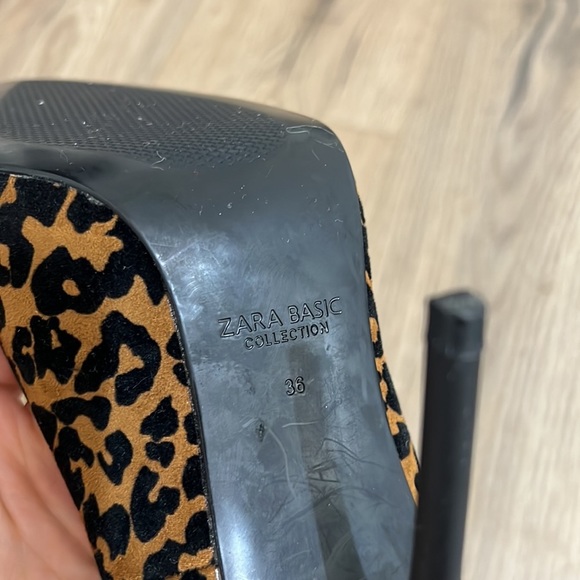 Zara Basic Collection Leopard Print Heels - Picture 7 of 10